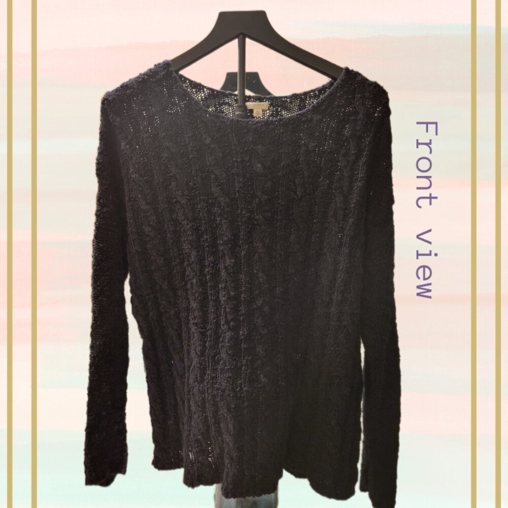 Williams Sonoma Midnight Blue Knit Crew Neck Sweater